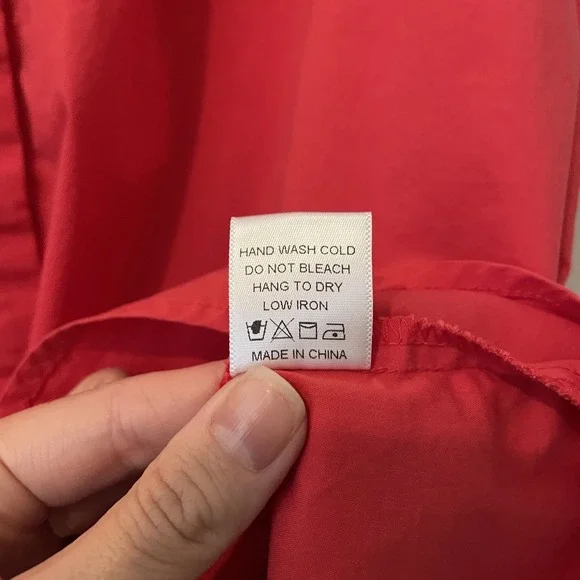 Tuckernuck Sleeveless Charlie Dress Shirt‎ Dress Red Coral Size L Collar Classic - Picture 10 of 10
